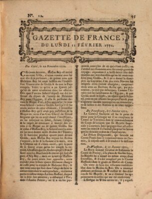 Gazette de France Montag 11. Februar 1771