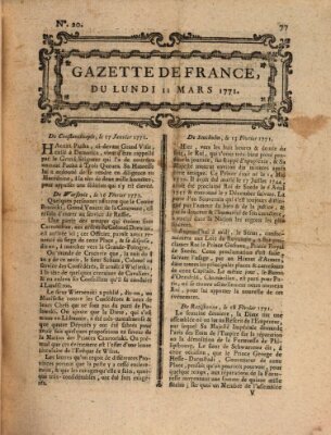 Gazette de France Montag 11. März 1771