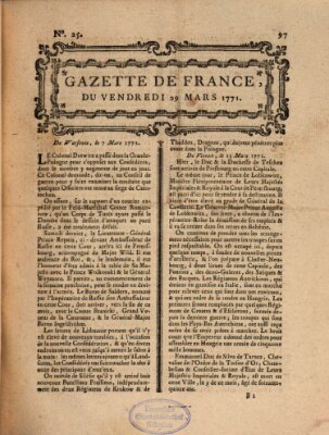 Gazette de France Freitag 29. März 1771