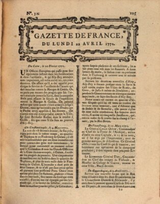 Gazette de France Montag 22. April 1771