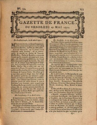 Gazette de France Freitag 17. Mai 1771