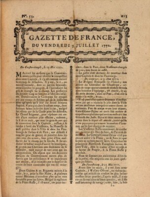 Gazette de France Freitag 5. Juli 1771