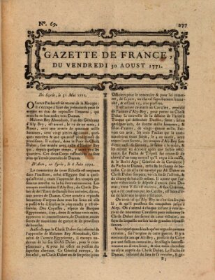 Gazette de France Freitag 30. August 1771