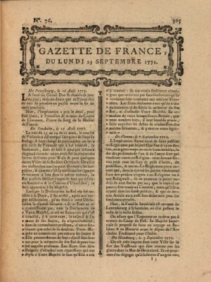 Gazette de France Montag 23. September 1771