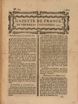 Gazette de France Freitag 1. November 1771