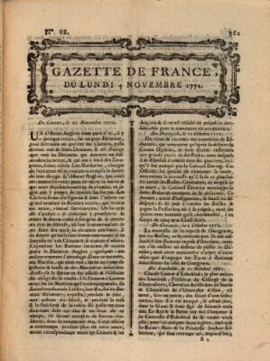 Gazette de France Montag 4. November 1771