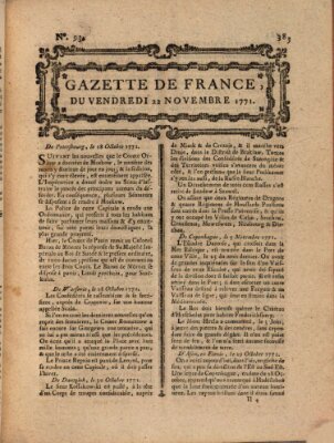 Gazette de France Freitag 22. November 1771