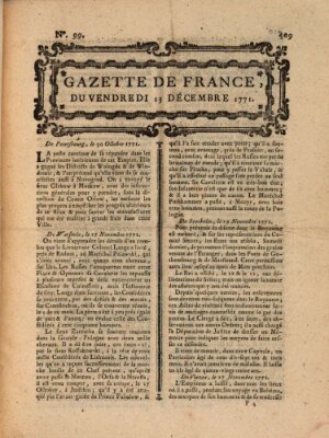 Gazette de France Freitag 13. Dezember 1771