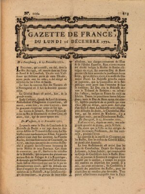 Gazette de France Montag 16. Dezember 1771