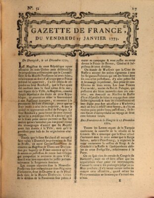 Gazette de France Freitag 15. Januar 1773