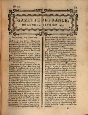 Gazette de France Montag 15. Februar 1773