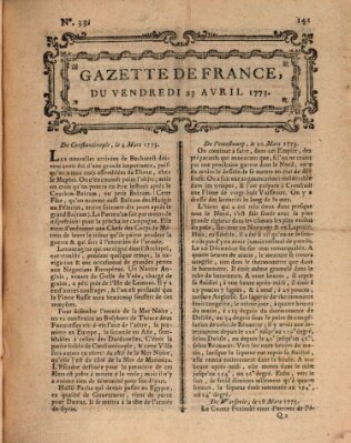 Gazette de France Freitag 23. April 1773