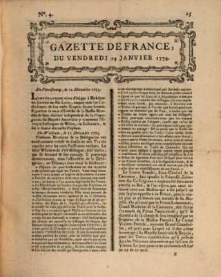 Gazette de France Freitag 14. Januar 1774