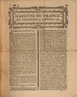 Gazette de France Freitag 21. Januar 1774