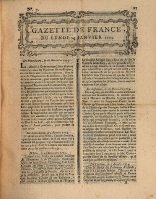 Gazette de France Montag 24. Januar 1774