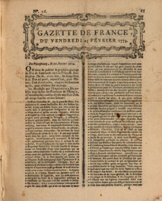 Gazette de France Freitag 25. Februar 1774