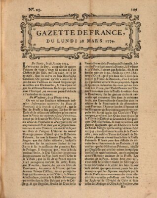 Gazette de France Montag 28. März 1774