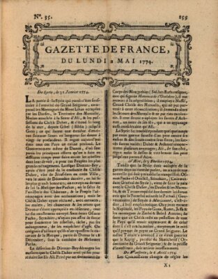 Gazette de France Montag 2. Mai 1774