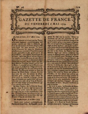 Gazette de France Freitag 6. Mai 1774