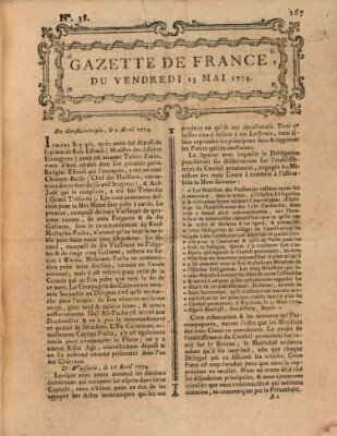 Gazette de France Freitag 13. Mai 1774