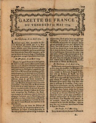 Gazette de France Freitag 20. Mai 1774