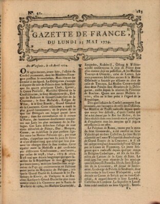 Gazette de France Montag 23. Mai 1774