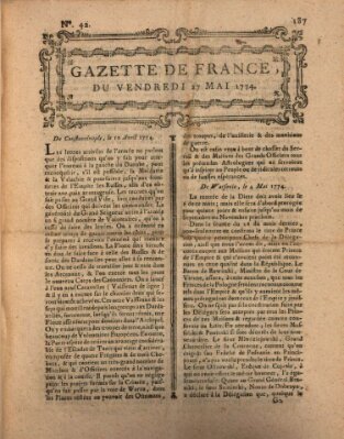 Gazette de France Freitag 27. Mai 1774