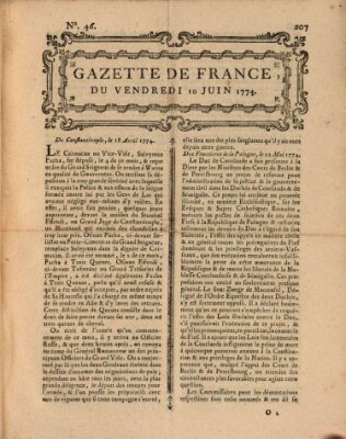 Gazette de France Freitag 10. Juni 1774