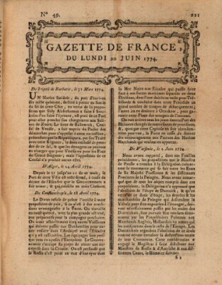 Gazette de France Montag 20. Juni 1774