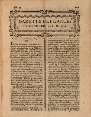 Gazette de France Freitag 24. Juni 1774