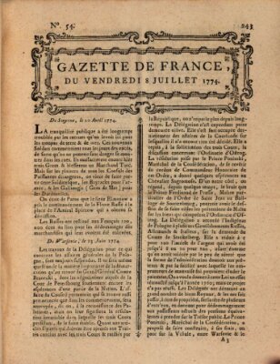 Gazette de France Freitag 8. Juli 1774