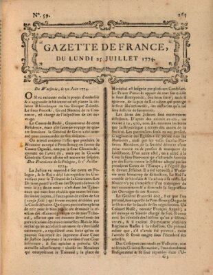 Gazette de France Montag 25. Juli 1774