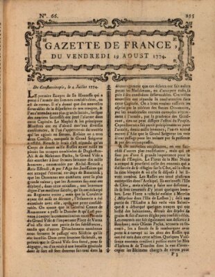 Gazette de France Freitag 19. August 1774