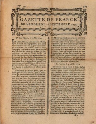 Gazette de France Freitag 16. September 1774