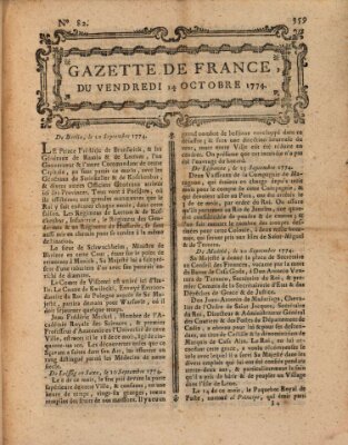 Gazette de France Freitag 14. Oktober 1774