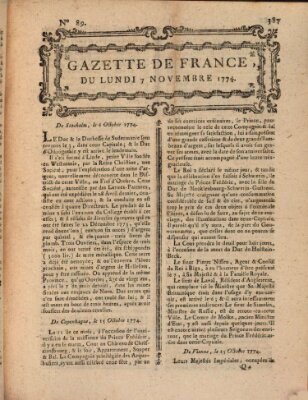 Gazette de France Montag 7. November 1774