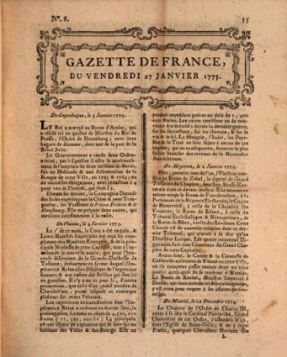 Gazette de France Freitag 27. Januar 1775