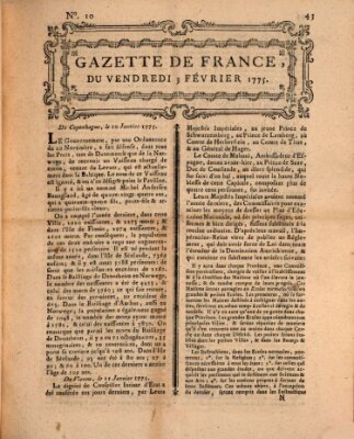 Gazette de France Freitag 3. Februar 1775