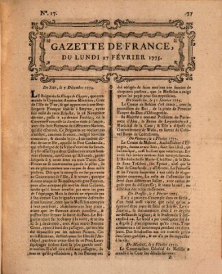 Gazette de France Montag 27. Februar 1775