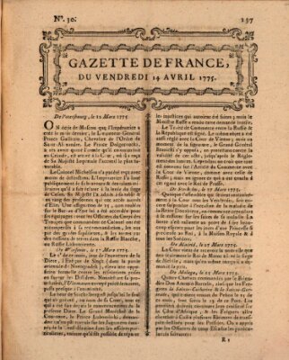 Gazette de France Mittwoch 19. April 1775