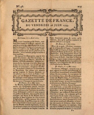 Gazette de France Freitag 16. Juni 1775