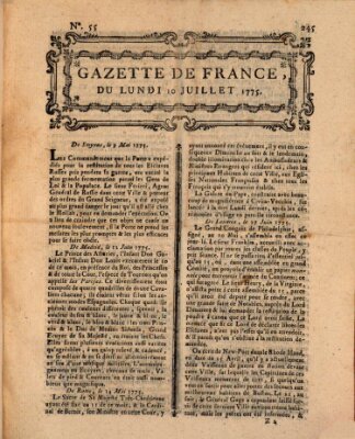 Gazette de France Montag 10. Juli 1775