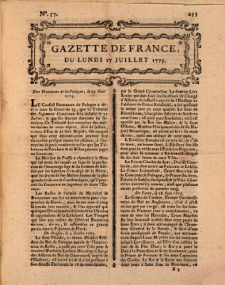 Gazette de France Montag 17. Juli 1775