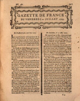 Gazette de France Freitag 21. Juli 1775