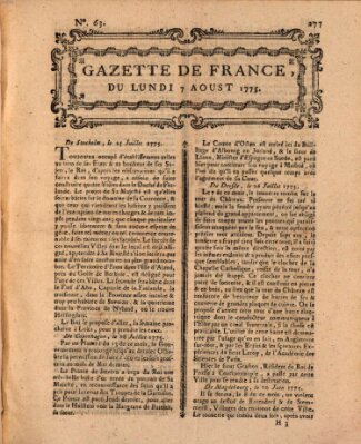 Gazette de France Montag 7. August 1775