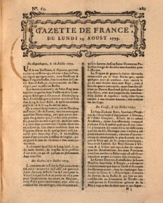 Gazette de France Montag 14. August 1775