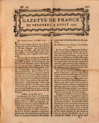 Gazette de France Freitag 18. August 1775