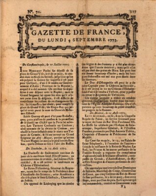 Gazette de France Montag 4. September 1775