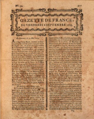 Gazette de France Freitag 8. September 1775