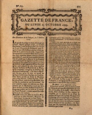 Gazette de France Montag 23. Oktober 1775